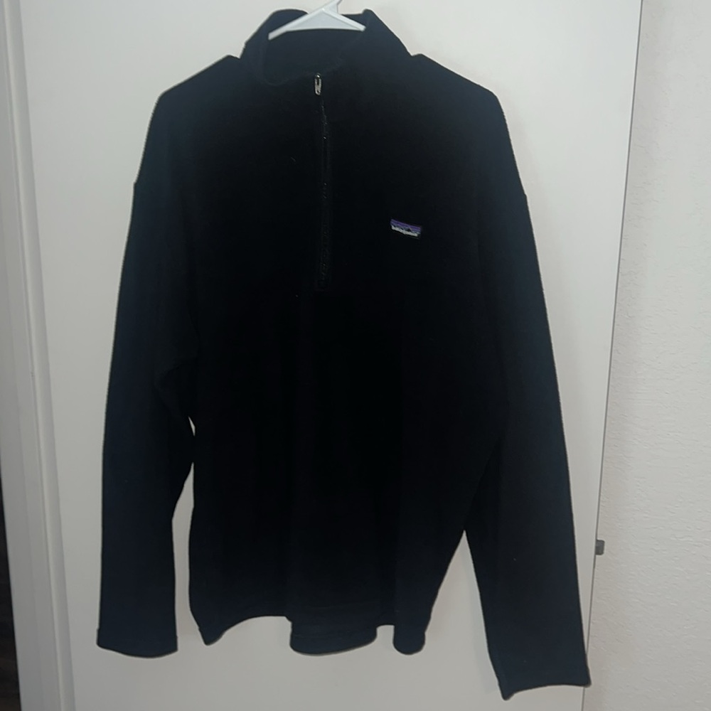 Patagonia Synchilla 1/2 zip Fleece pullover XL Black Long Sleeve